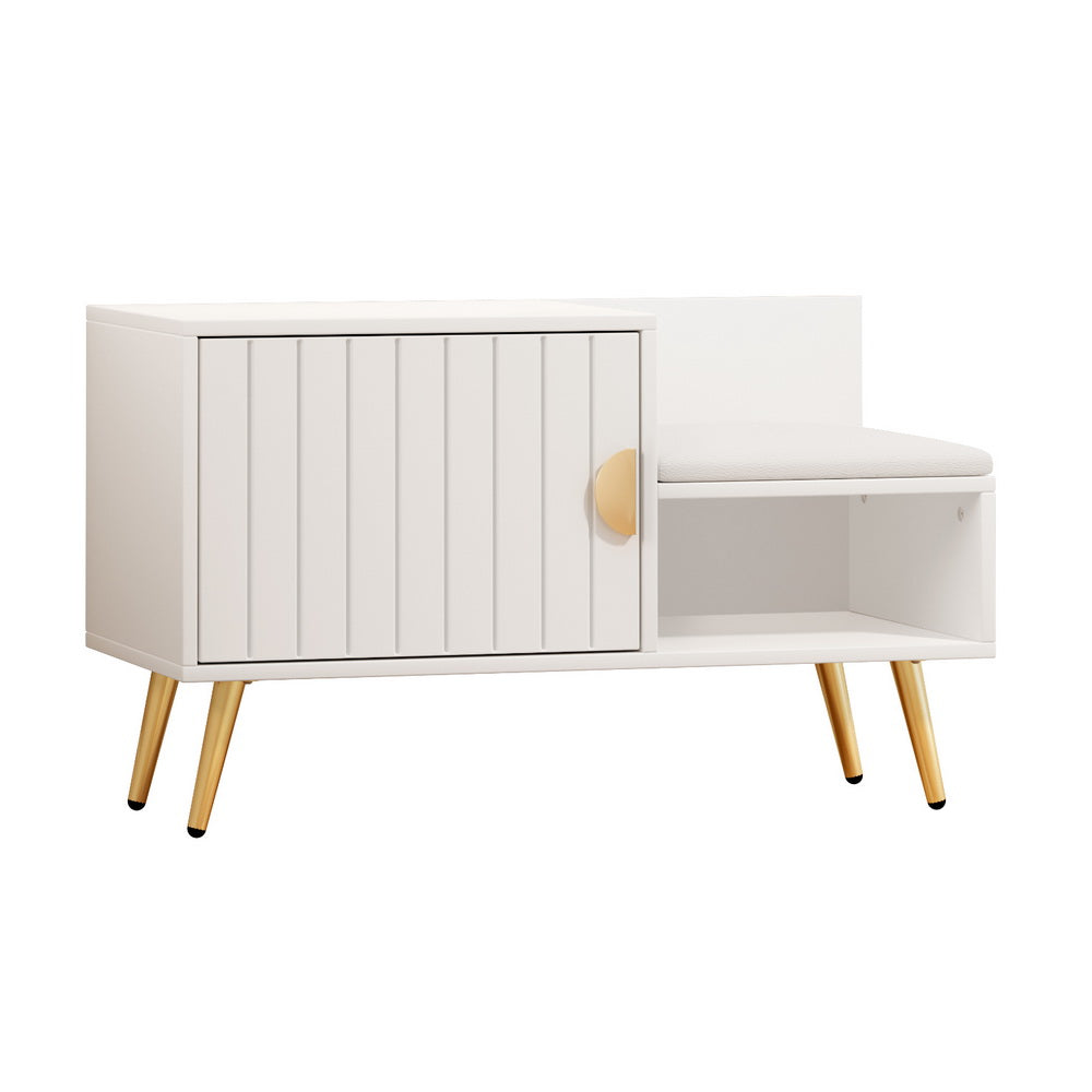 Shoe Rack Cabinet Bench 6 Pairs - White - STripleB