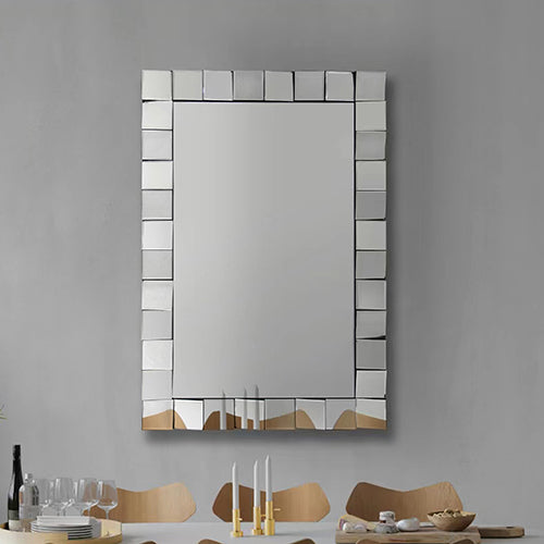 Silver Decorative Mirror - Rectangular Shape - STripleB