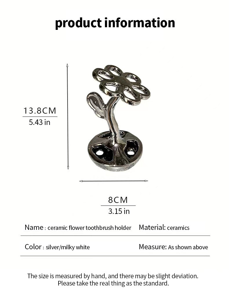 Silver Grey - Ceramic Toothbrush Holder - STripleB