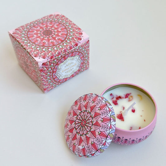 Small Scented Candle Set - 4 Soy Wax Candles, Travel Candle Set (Peony) - STripleB