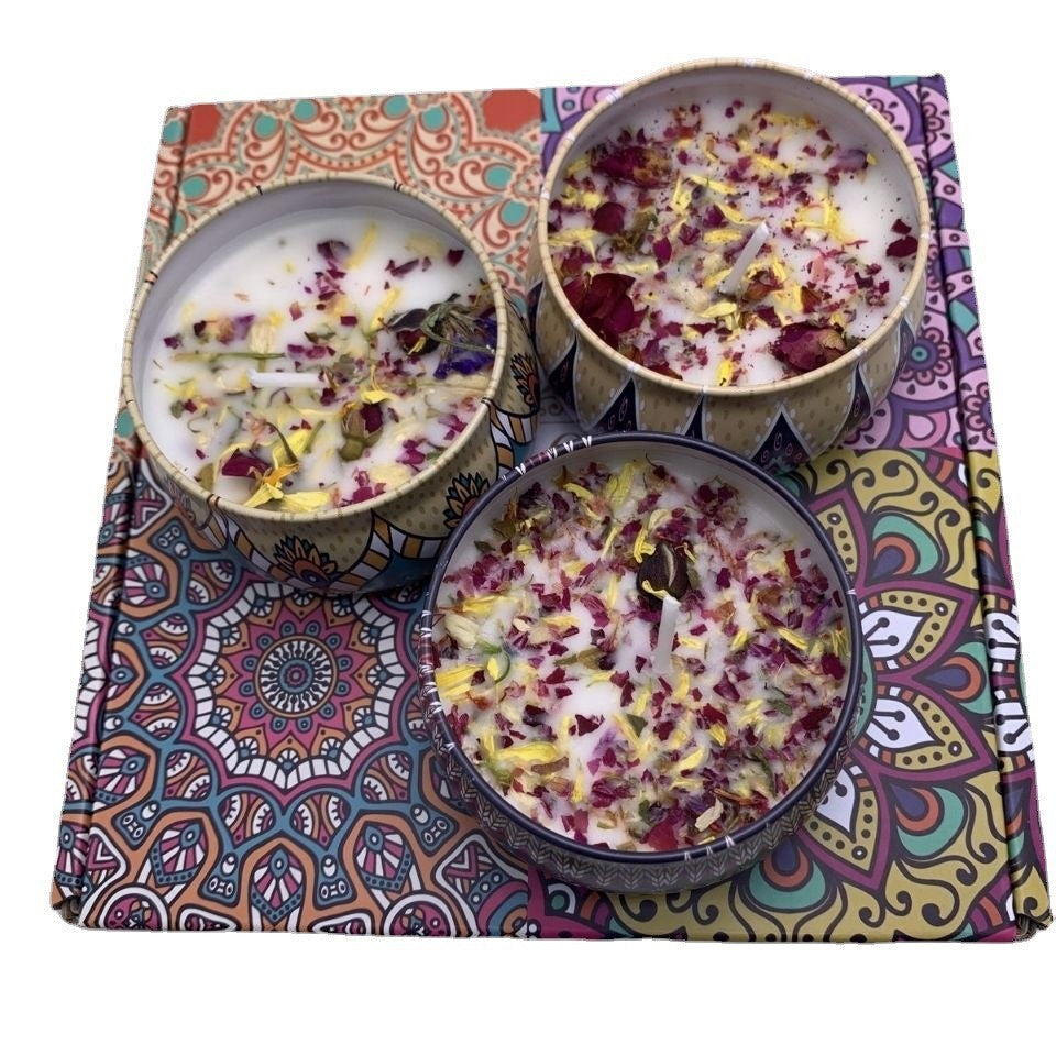 Small Scented Candle Set - 4 Soy Wax Candles, Travel Candle Set (Peony) - STripleB