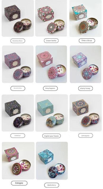 Small Scented Candle Set - 4 Soy Wax Candles, Travel Candle Set (Peony) - STripleB