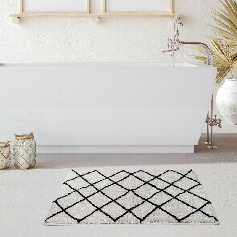 Soft Cotton Bath Rug Tufted Jacquard Design - STripleB 
