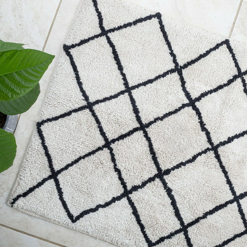 Soft Cotton Bath Rug Tufted Jacquard Design - STripleB 