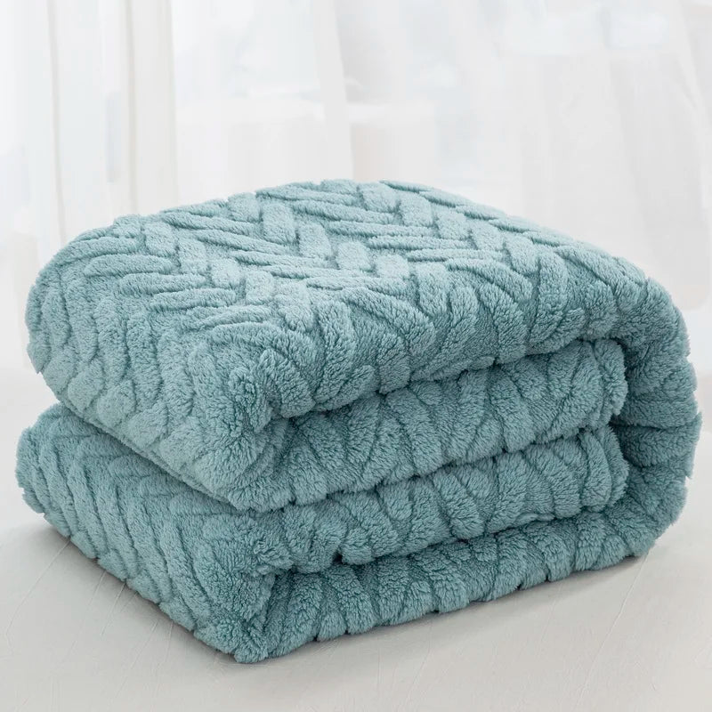 Soft Plush Blankets for All Seasons - Aqua - STripleB