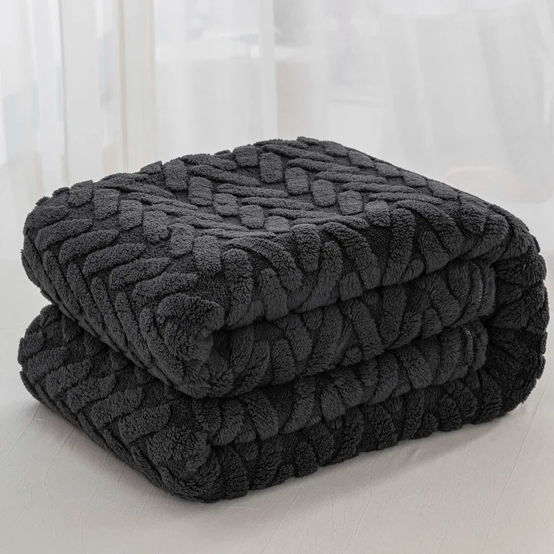 Soft Plush Blankets for All Seasons - Black - STripleB