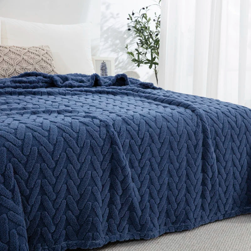 Soft Plush Blankets for All Seasons - Navy Blue - 3 - STripleB