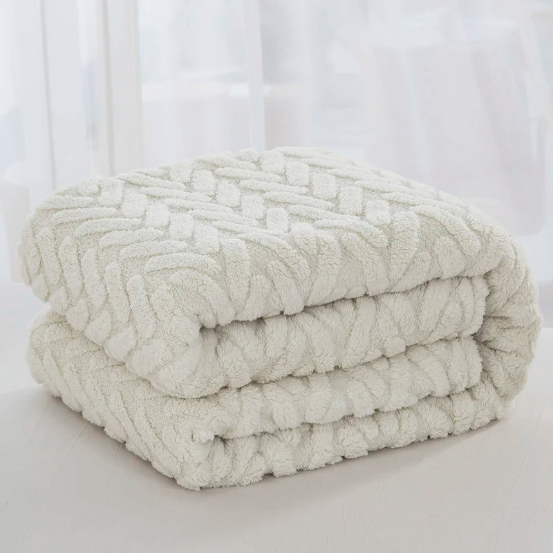 Soft Plush Blankets for All Seasons - White - STripleB