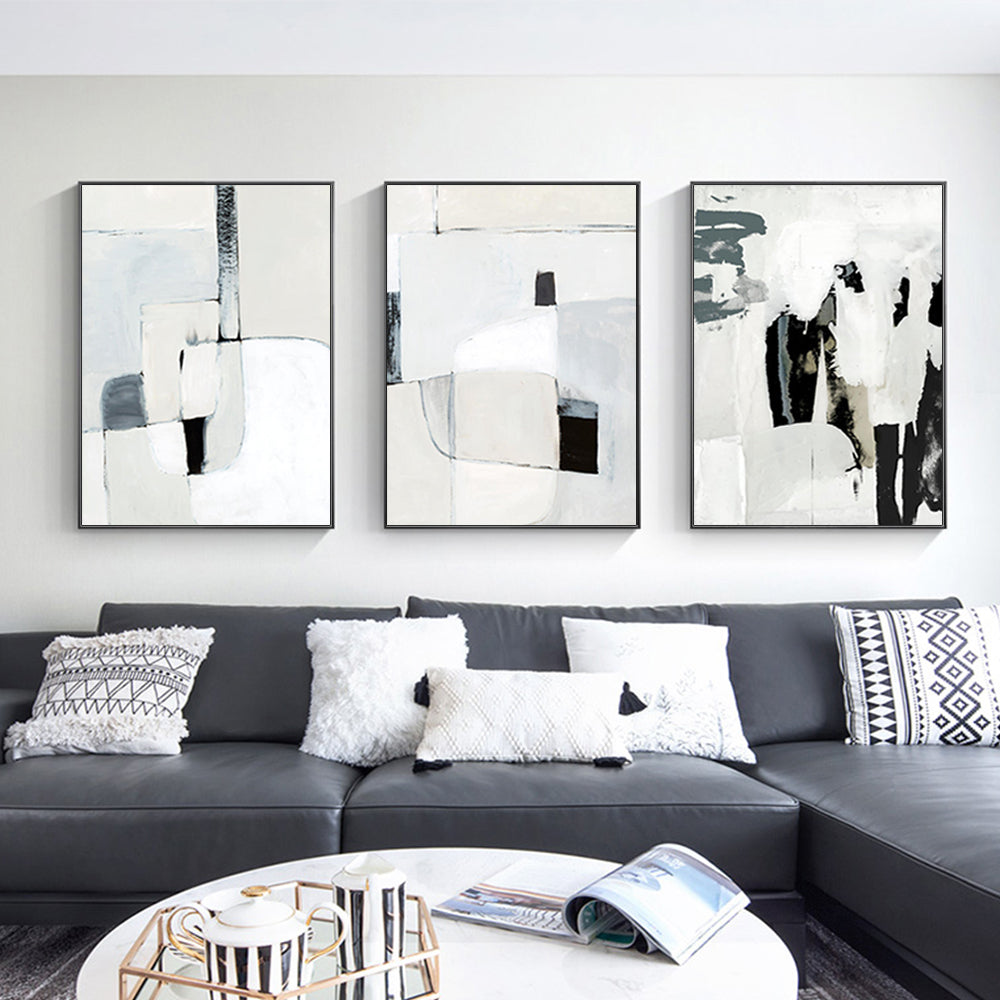 Soft Spoken 3 Sets Black Frame Canvas - 80cmx120cm - StripleB