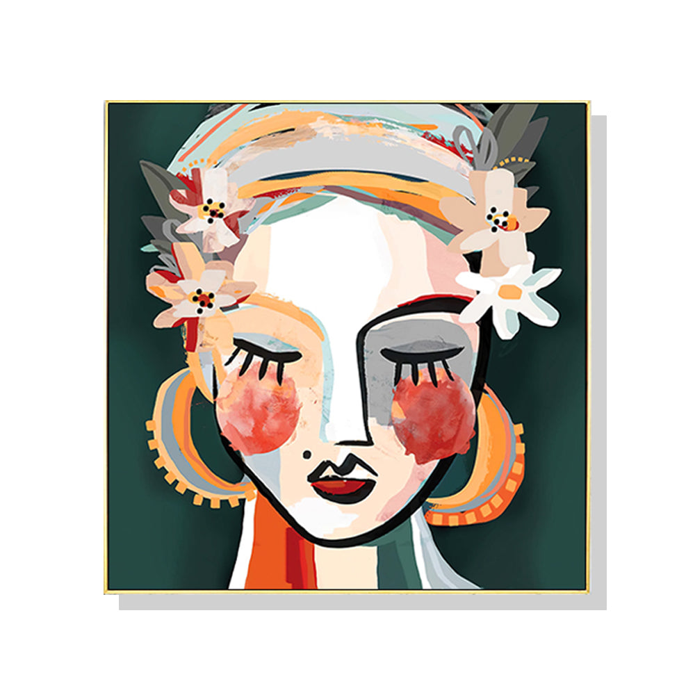 Sophie II Gold Frame Canvas - 50cmx50cm - STripleB