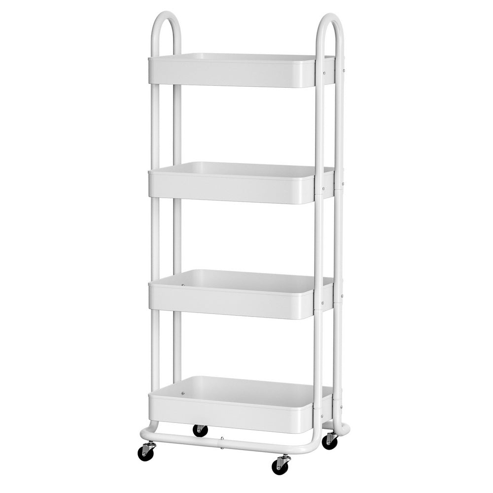 Storage Trolley - 4 Tiers - White - STripleB