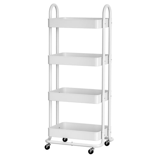 Storage Trolley - 4 Tiers - White - STripleB