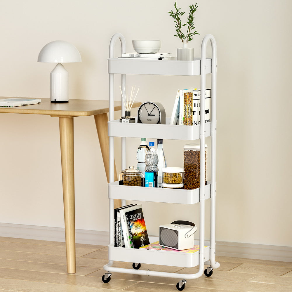Storage Trolley - 4 Tiers - White - STripleB