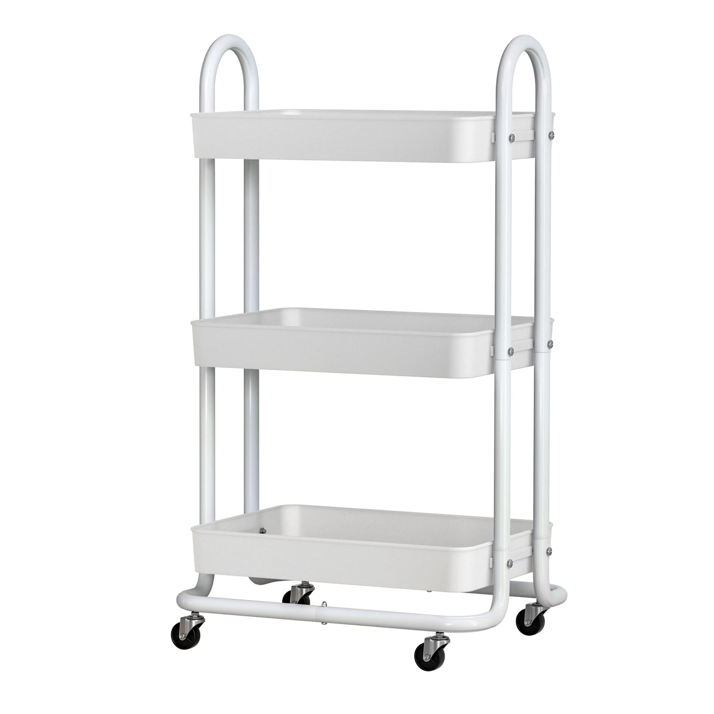 Storage Trolley Cart - 3 Tiers - White - STripleB