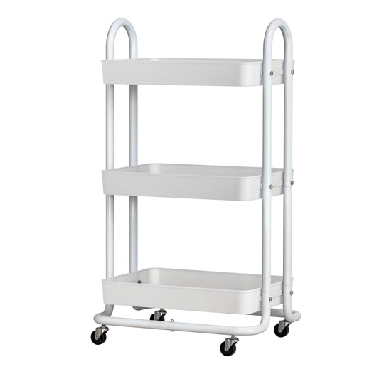 Storage Trolley Cart - 3 Tiers - White - STripleB
