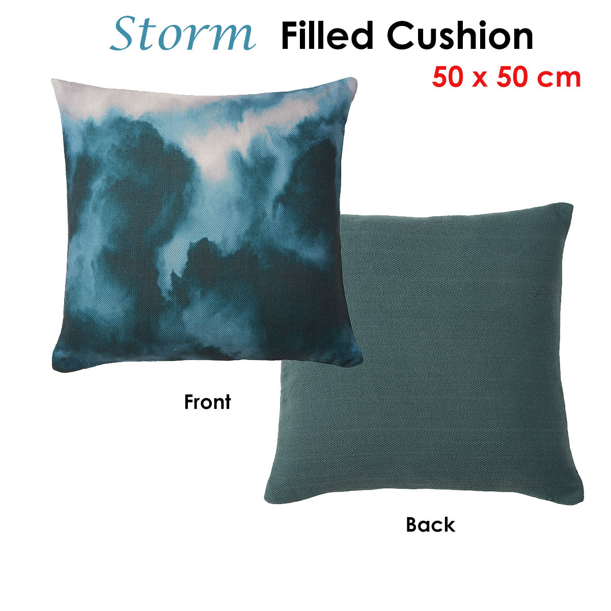 Storm Filled Cushion - 50 x 50 cm - dimensions - STripleB