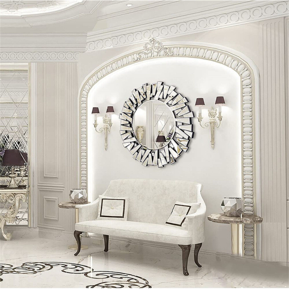 Stunning 32 Silver Round Wall Mirror - STripleB