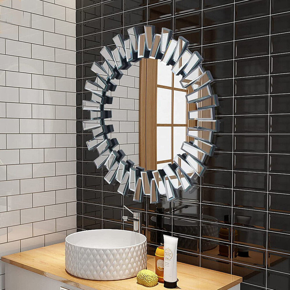 Stunning 32 Silver Round Wall Mirror - STripleB