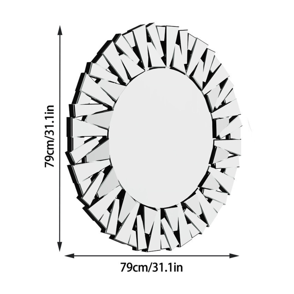 Stunning 32 Silver Round Wall Mirror - STripleB