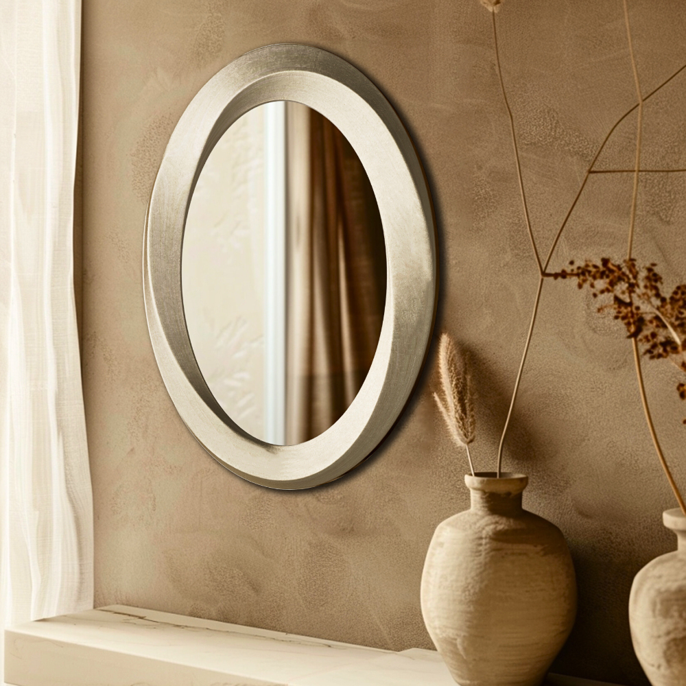 Swirl Style Oval Antique Gold Vintage Hanging Mirror - STripleB