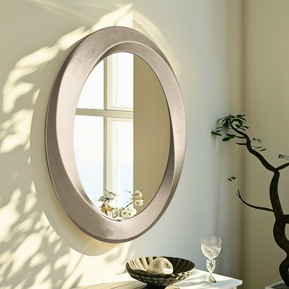 Swirl Style Oval Antique Gold Vintage Hanging Mirror - STripleB