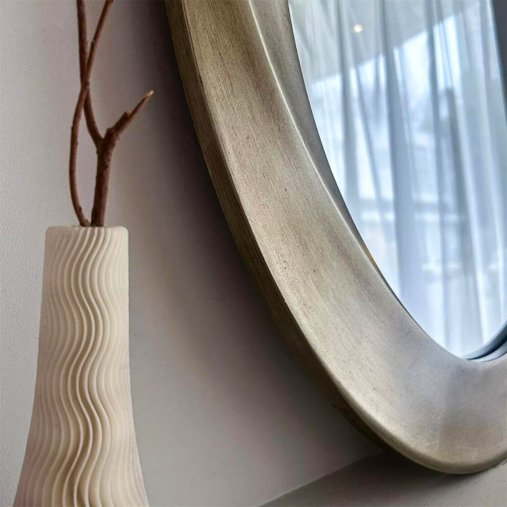 Swirl Style Oval Antique Gold Vintage Hanging Mirror - STripleB