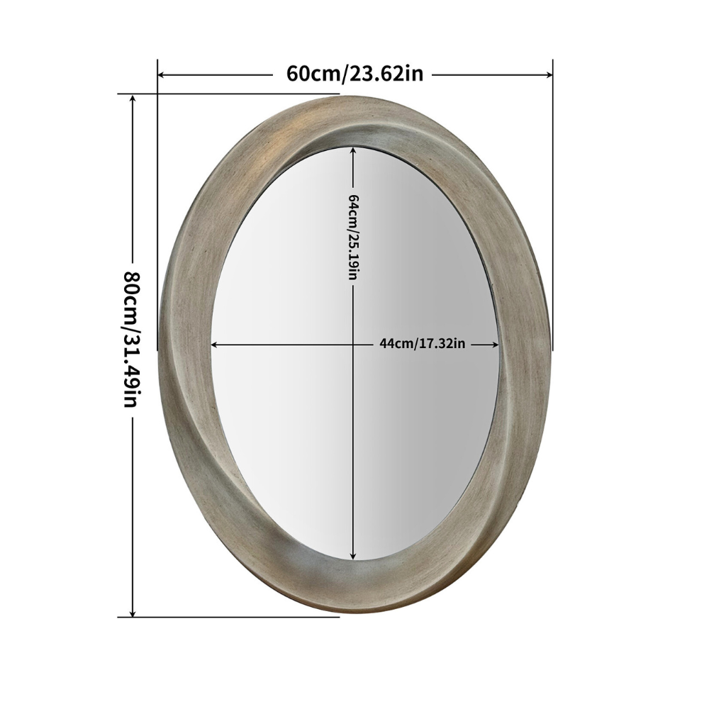Swirl Style Oval Antique Gold Vintage Hanging Mirror - STripleB