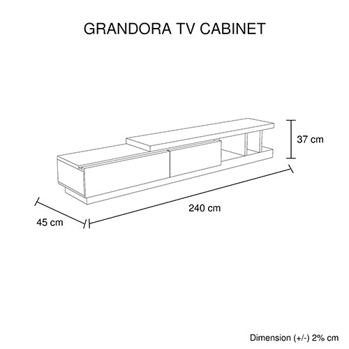 TV Cabinet with 2 Storage Drawers - White Ash - STripleB