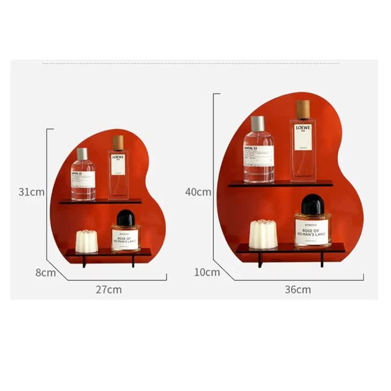an -& Acrylic Display Shelf - (Cosmetics, Candles, and Decorative Items) - Small - dimensions - STripleB