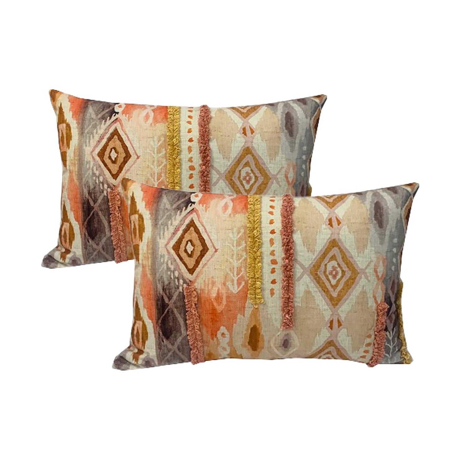 Twin Pack Cotton Embroidered Cushions - STripleB 