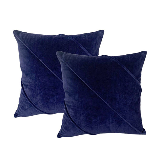 Trova Ink Twin Pack Cotton Velvet Cushion Polyester Filled by Cloud Linen - STripleB 