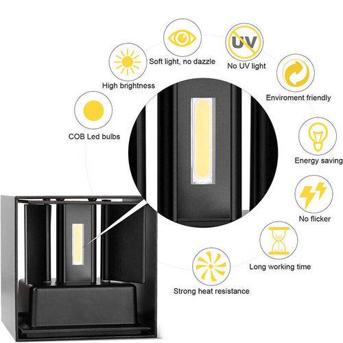 LED Wall Light Cube 12W Waterproof Outdoor Indoor Lighting Fixtures Cool - STripleB 