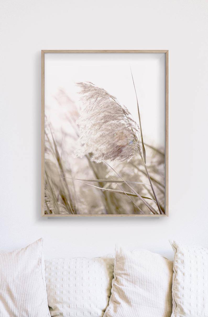 Pampas Grass 2 Sets Wood Frame Canvas - 60cmx90cm - STripleB 