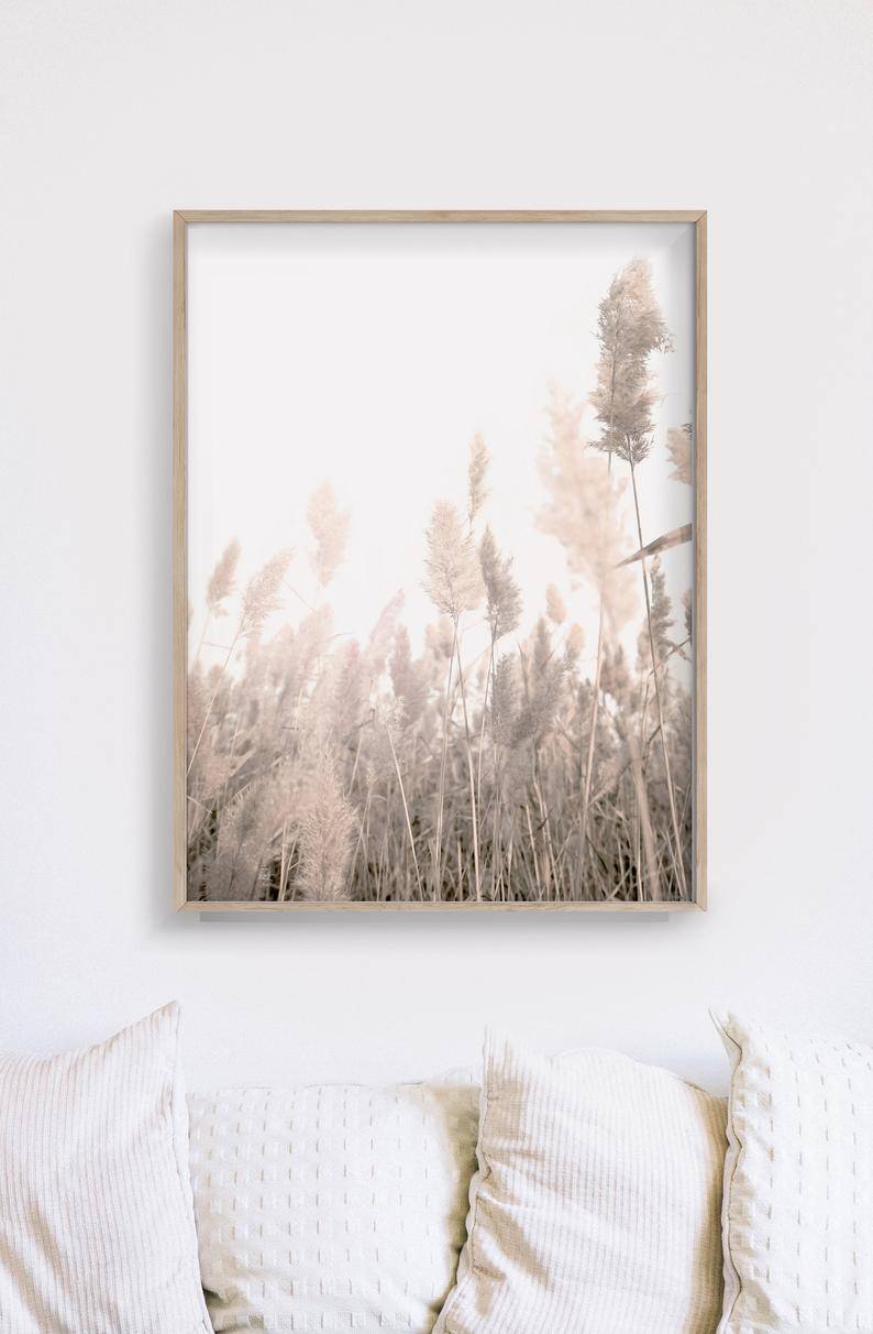 Pampas Grass 2 Sets Wood Frame Canvas - 60cmx90cm - STripleB 