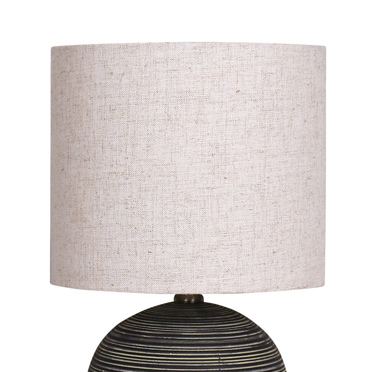 Sarantino Ceramic Table Lamp with Striped Pattern - Antique Black - STripleB 