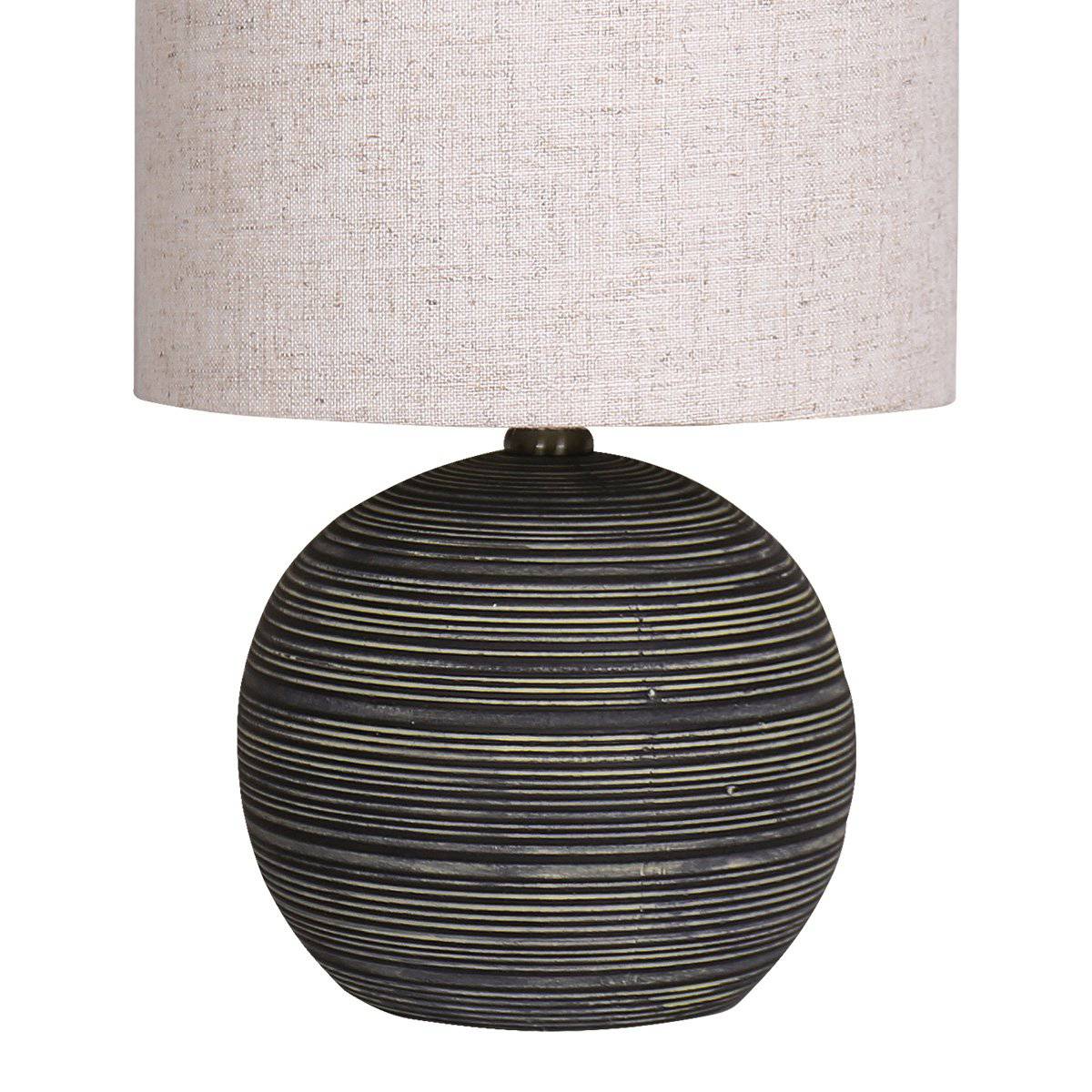 Sarantino Ceramic Table Lamp with Striped Pattern - Antique Black - STripleB 