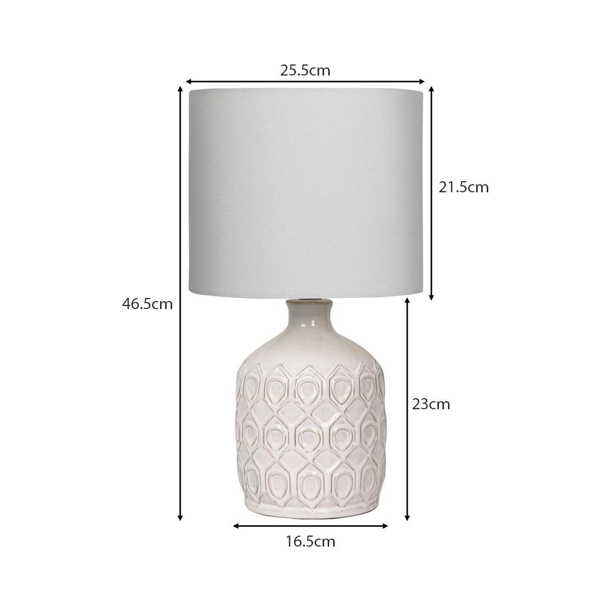 Sarantino Ceramic Table Lamp - Cream - STripleB 