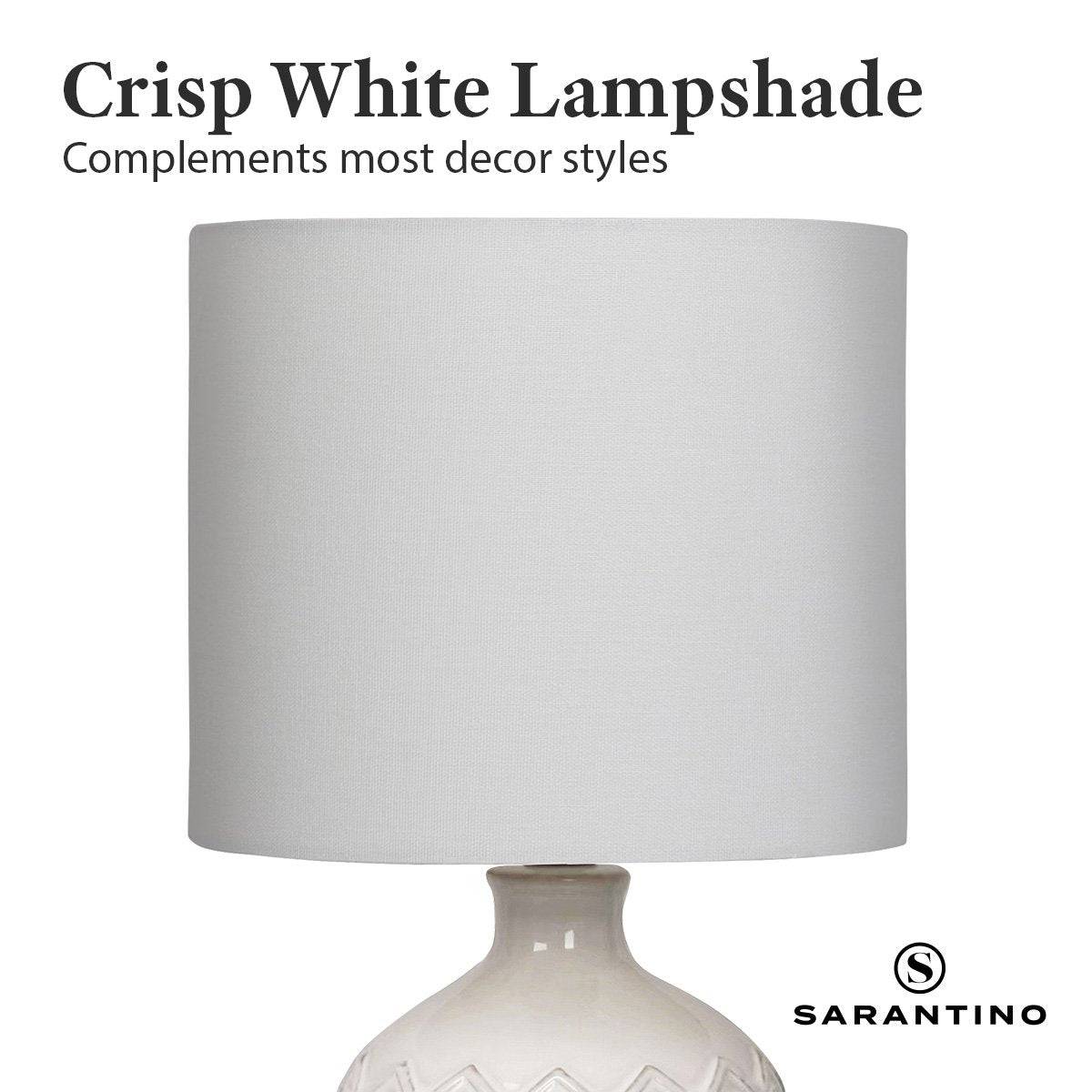 Sarantino Ceramic Table Lamp - Cream - STripleB 