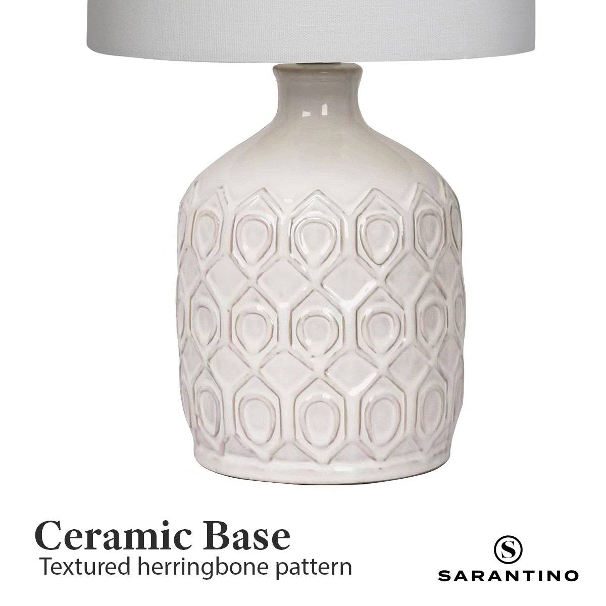 Sarantino Ceramic Table Lamp - Cream - STripleB 