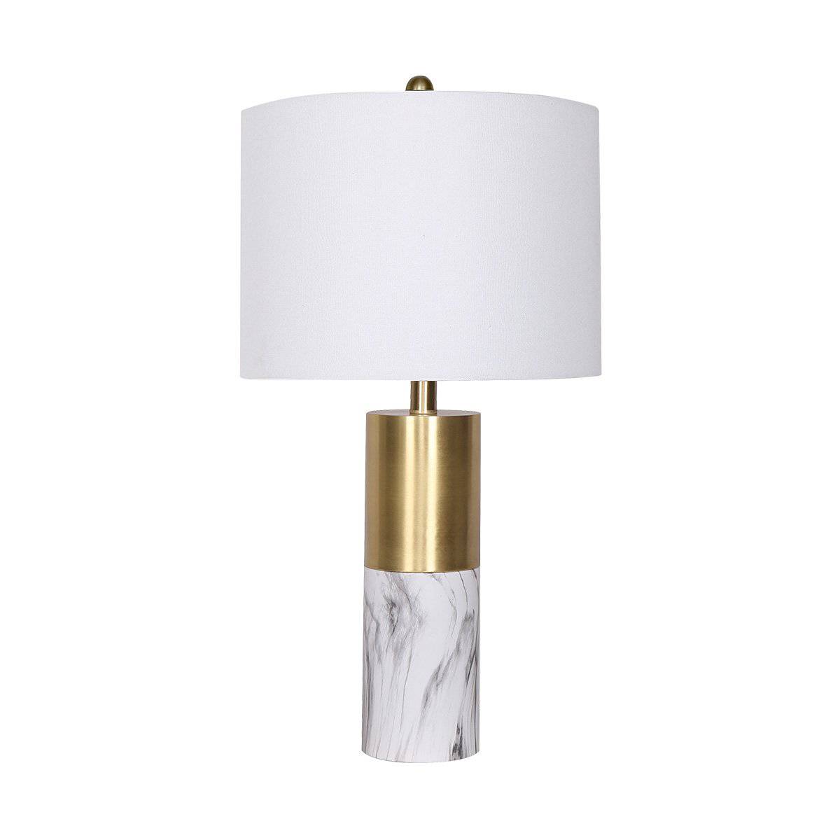 Sarantino Metal and Marble Table Lamp - White - STripleB 