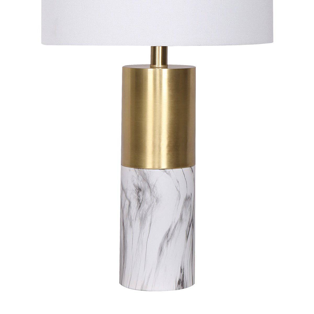 Sarantino Metal and Marble Table Lamp - White - STripleB 