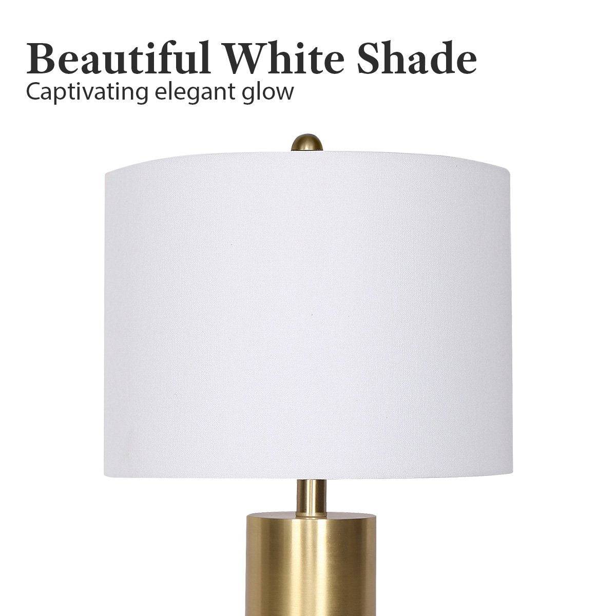 Sarantino Metal and Marble Table Lamp - White - STripleB 