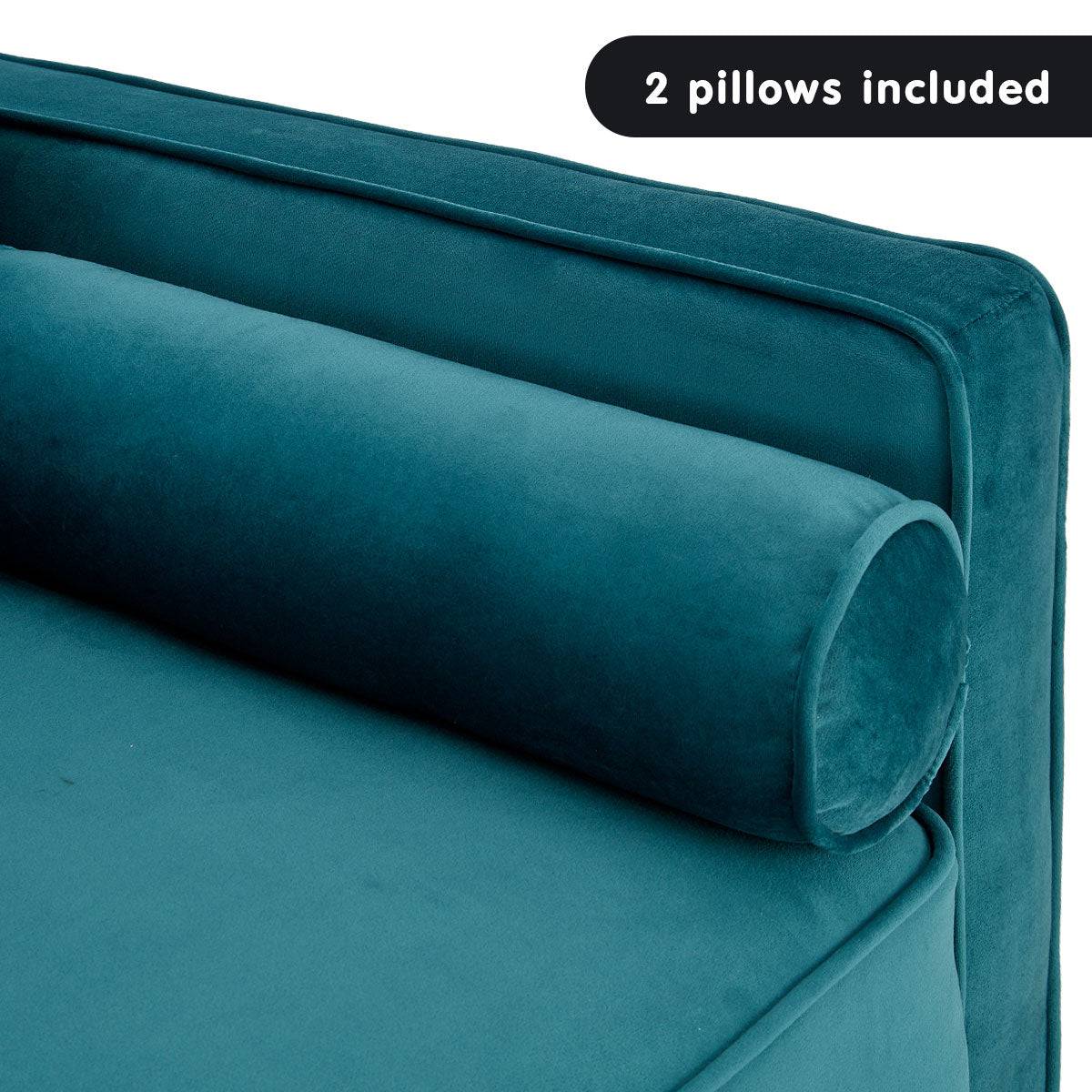 Faux Velvet Sofa - Blue - STripleB 