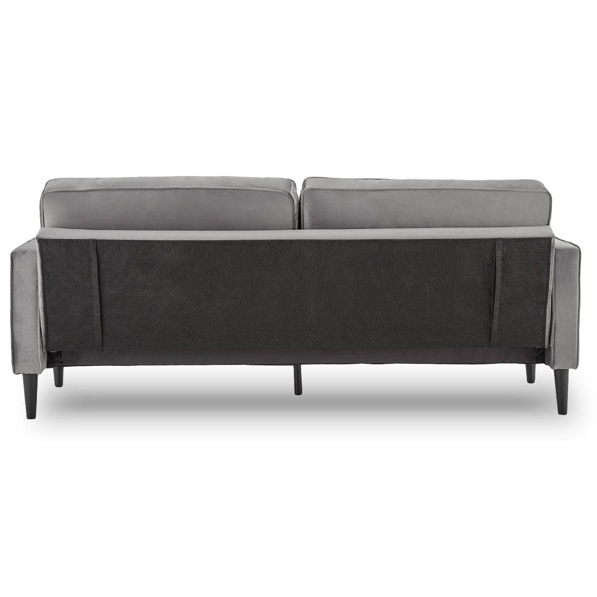 Faux Velvet Sofa - Grey - STripleB 