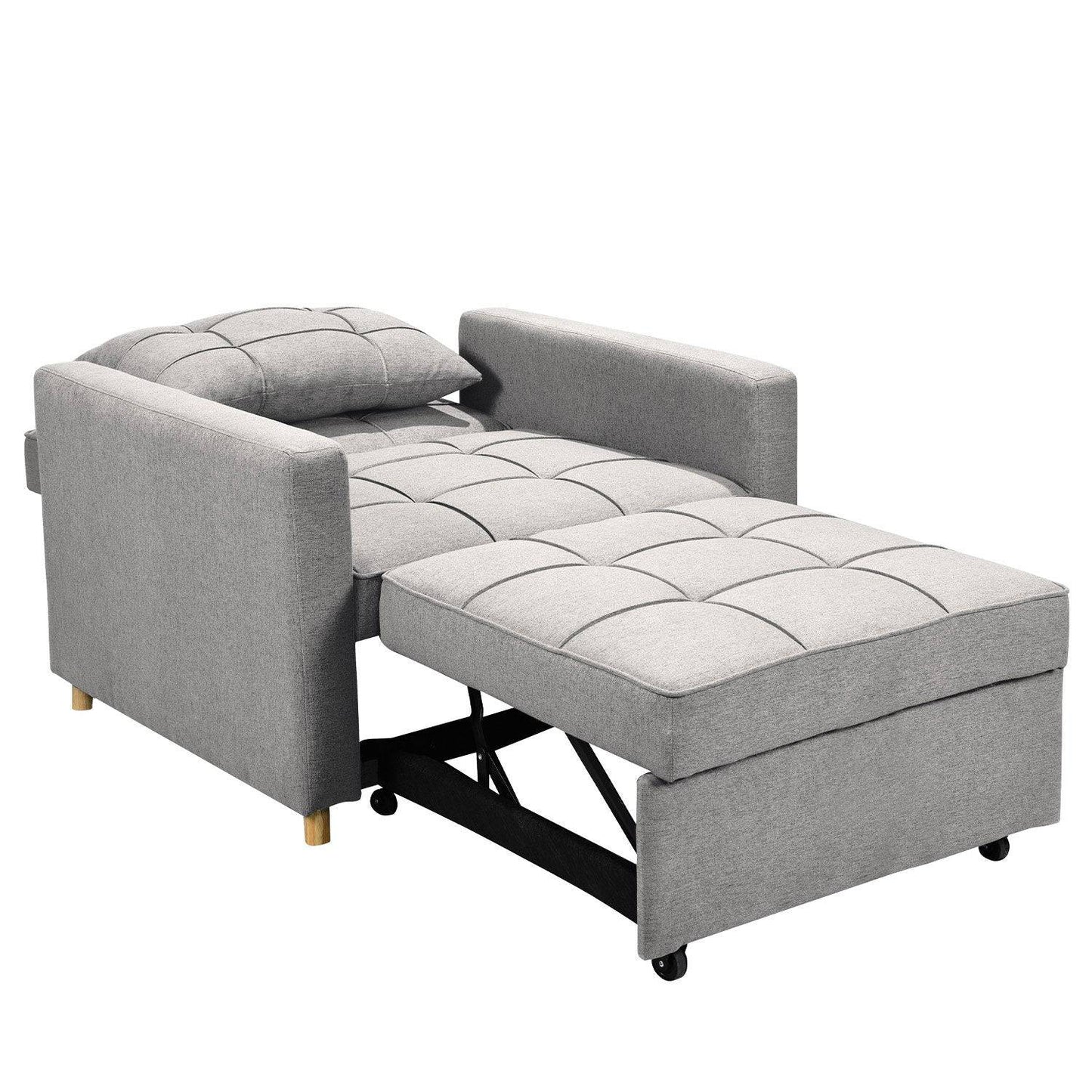 Sarantino Suri 3-in-1 Convertible Lounge Chair Bed - Light Grey - STripleB 