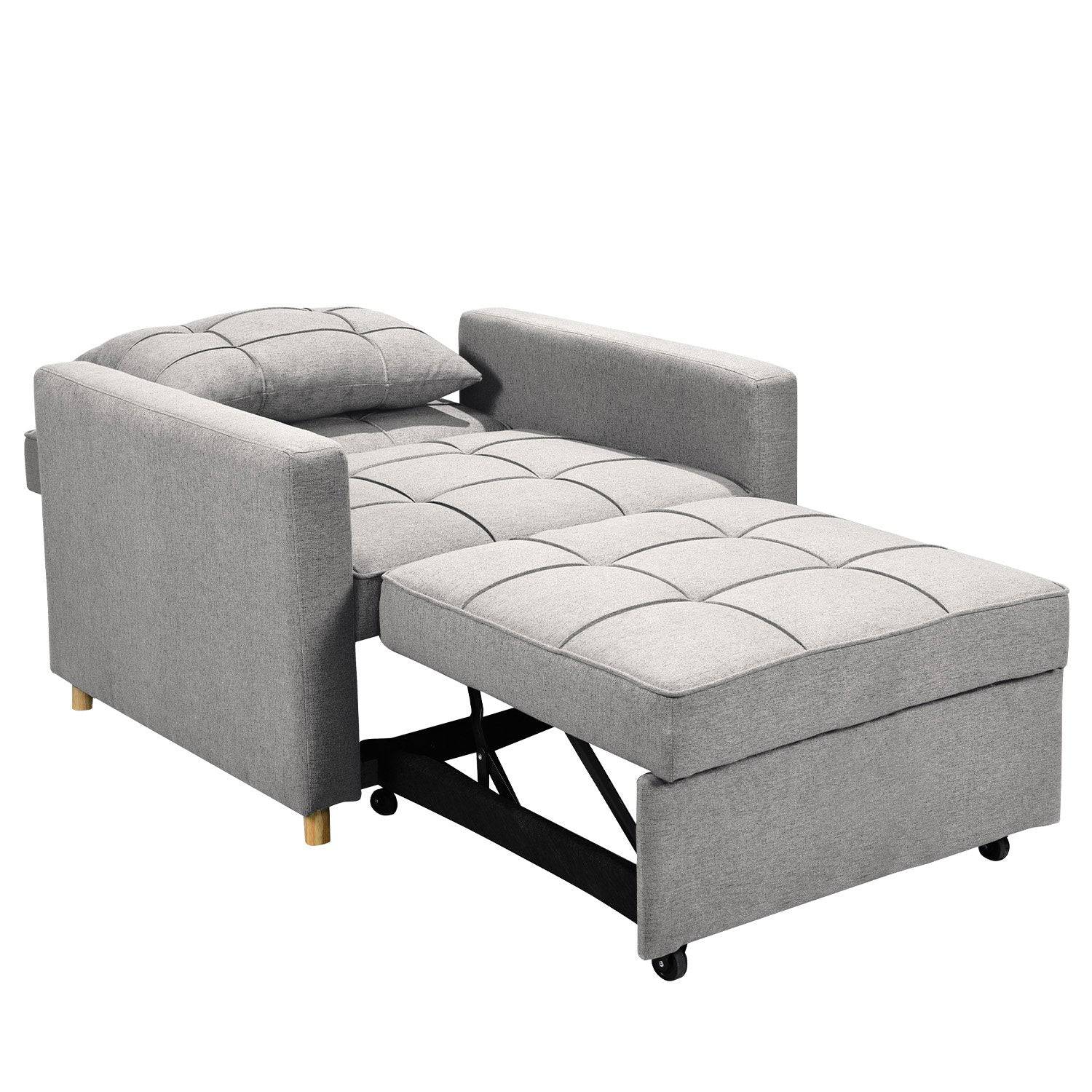 Sarantino Suri 3-in-1 Convertible Lounge Chair Bed - Light Grey - STripleB 