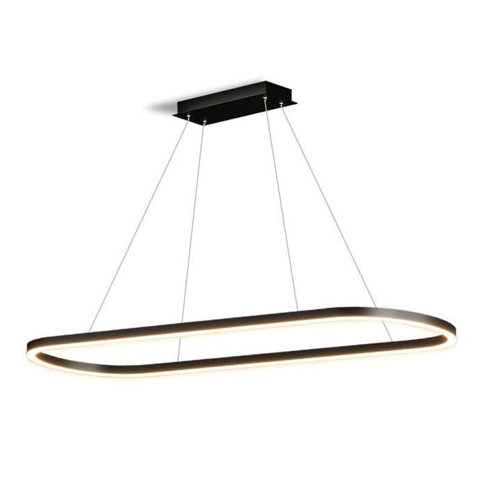 Modern Minimalist Oval Pendant Light Adjustable LED Chandelier Black - STripleB 