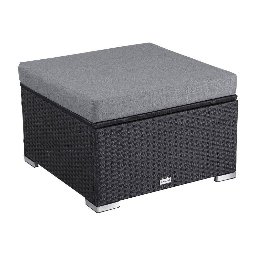 9 PC Outdoor Ottoman Lounge Set - Black - STripleB 