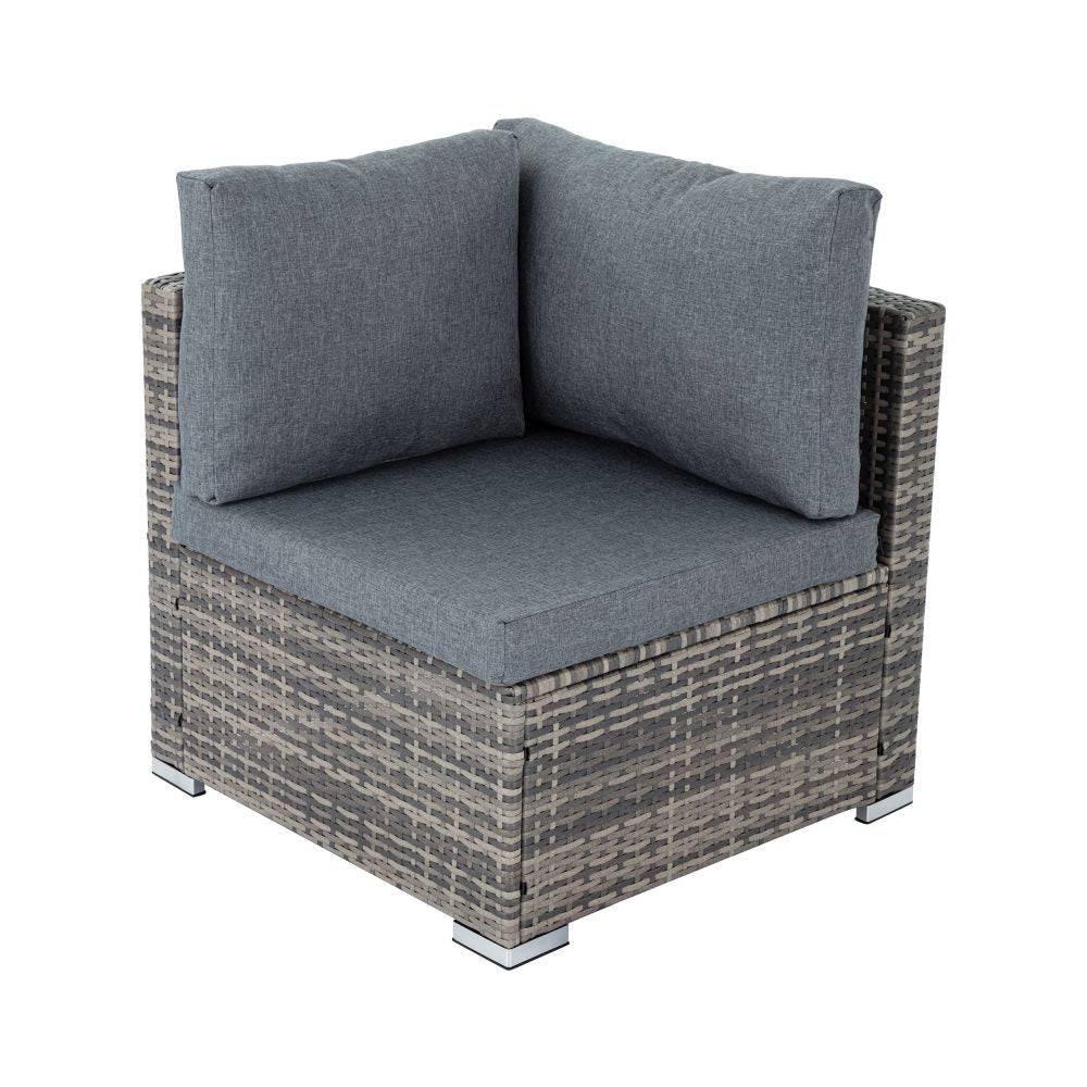 Large Modular Outdoor Ottoman Lounge Set - Grey - STripleB 