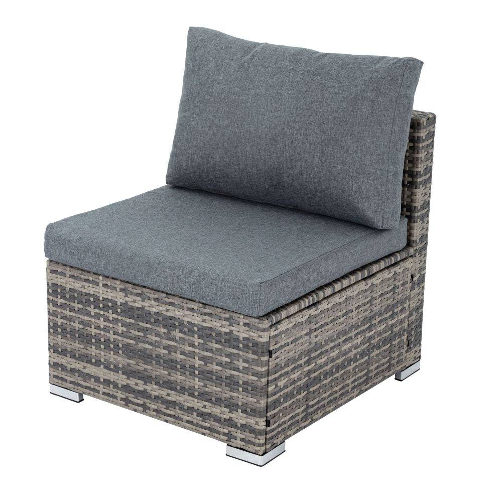 Large Modular Outdoor Ottoman Lounge Set - Grey - STripleB 